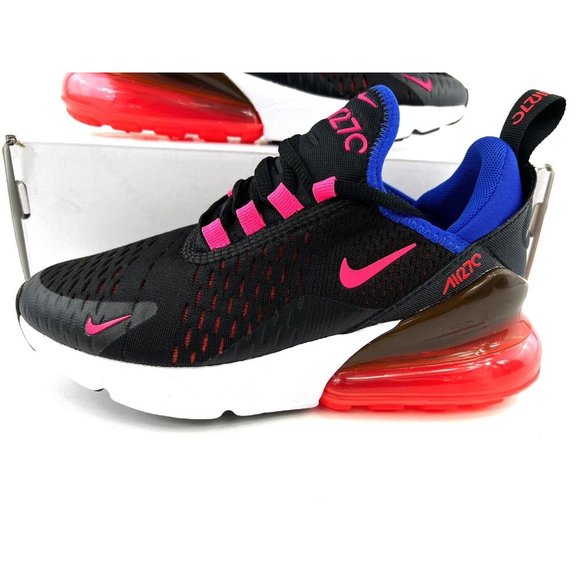 Nike Air Max 270 Black Bright Crimson Women's Size 5 Sneakers Shoes DZ4407-600 - Picture 4 of 10
